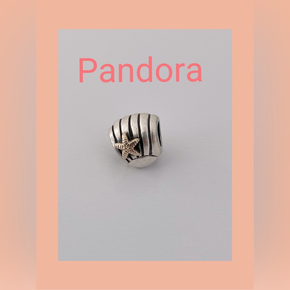 COPY - Authentic Pandora ALE seashell starfish 925 Sterling & 14k charm